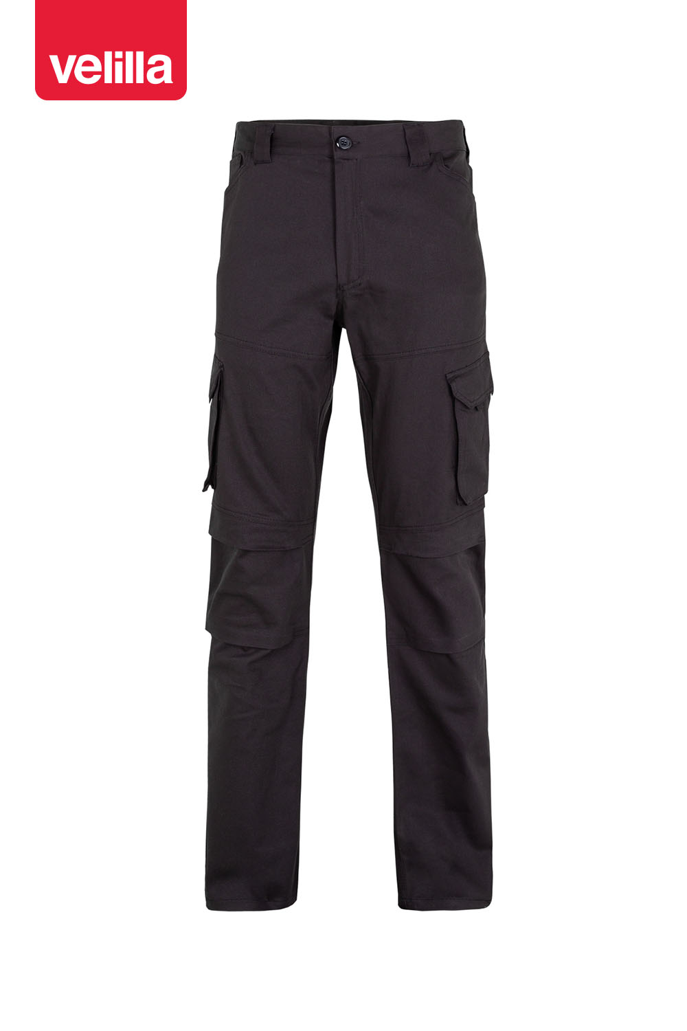 Calças algodão stretch multibolsos