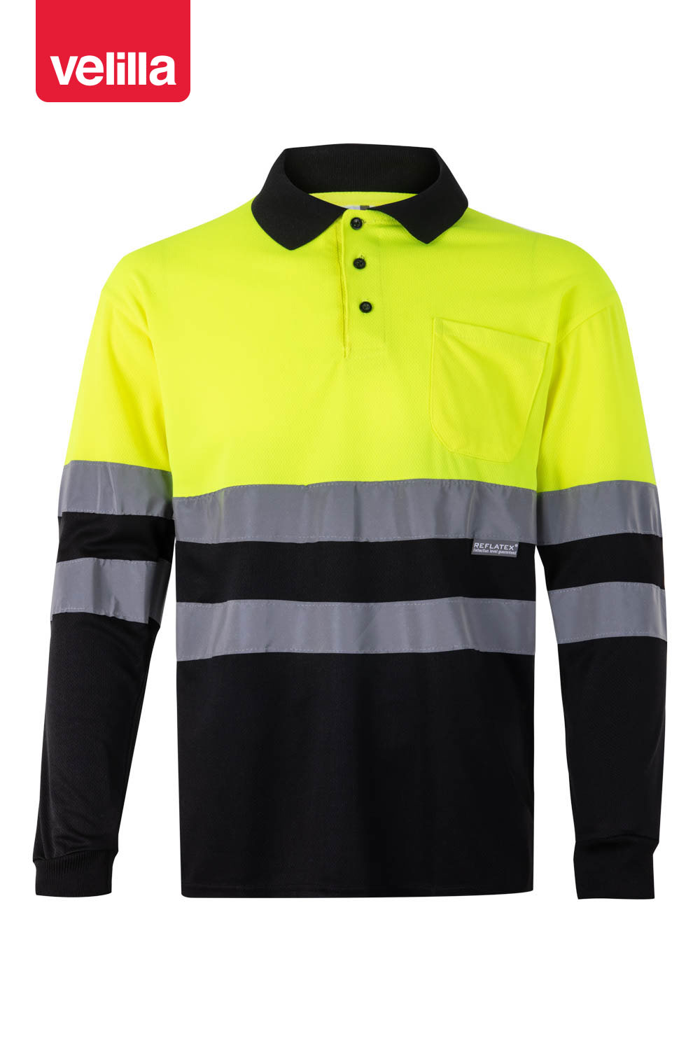 Polo bicolor manga comprida
