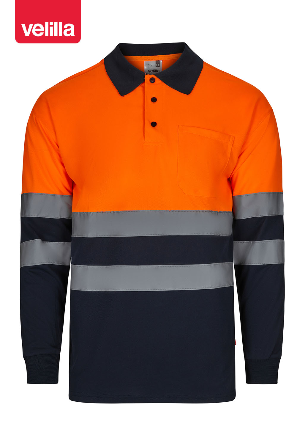 Polo bicolor manga comprida