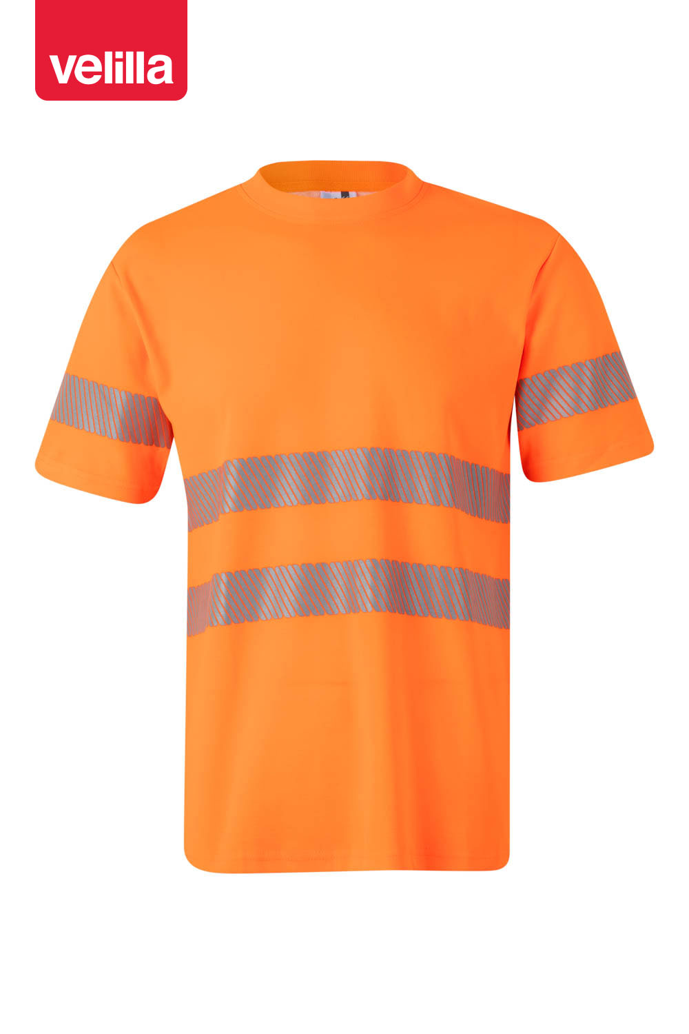 T-shirt algodão manga curta faixas refletoras segmentadas