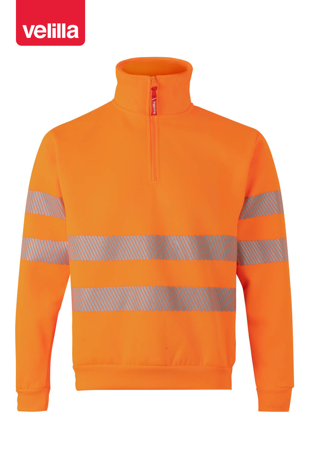 Sweatshirt com meio fecho e faixas refletoras segmentadas