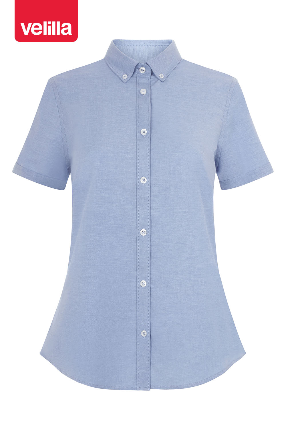 Camisa Oxford stretch manga curta mulher