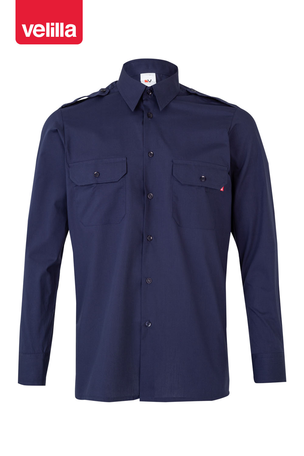 Camisa com presilhas para divisas de manga comprida