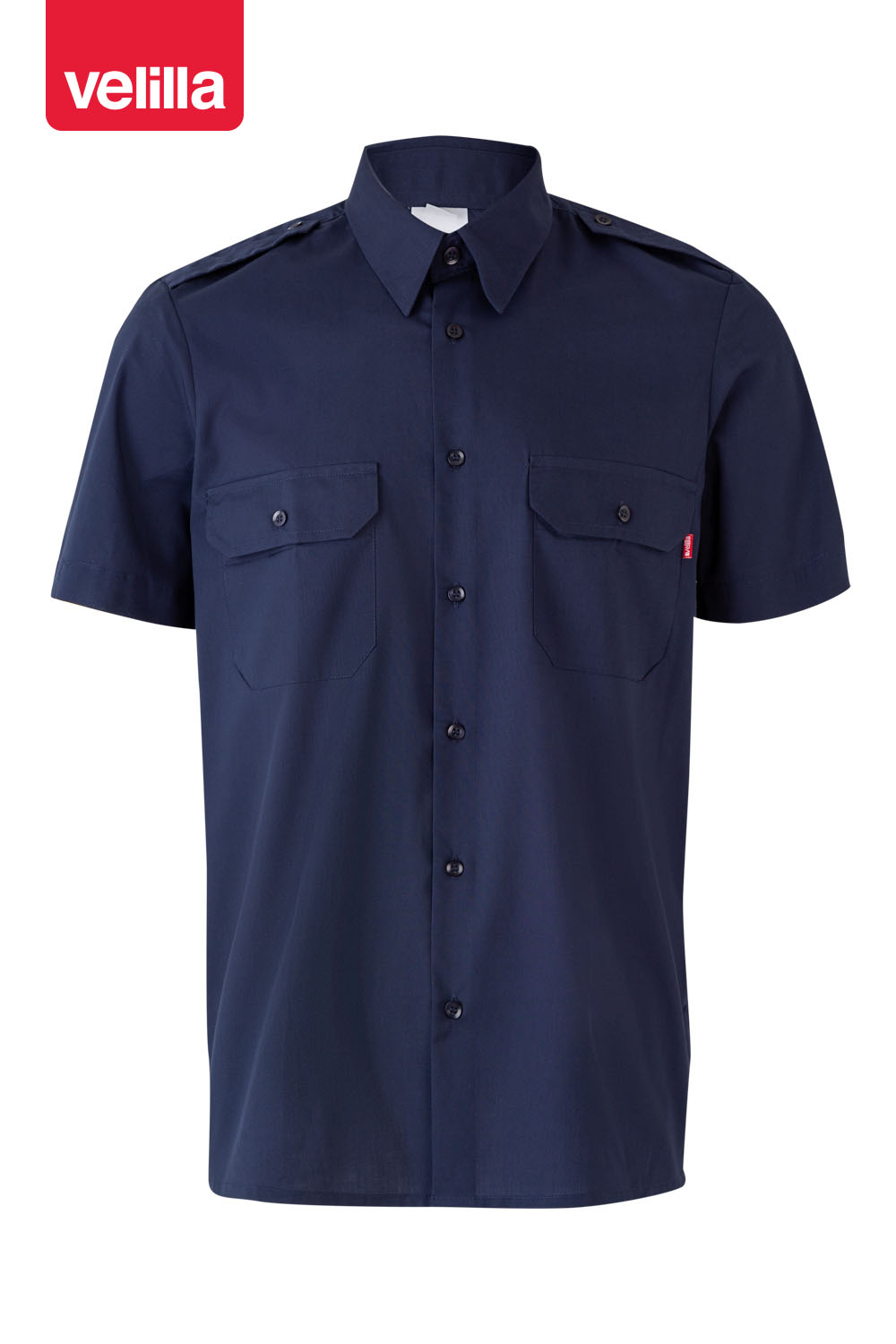 Camisa com presilhas para divisas de manga curta